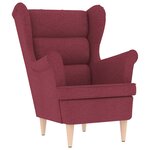 vidaXL Fauteuil avec repose-pied Rouge bordeaux Tissu