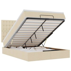 VidaXL Cadre de lit ottoman avec matelas crème 140x190 cm tissu