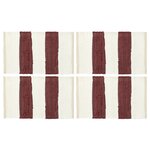 Vidaxl napperons 4 pièces chindi bande bordeaux et blanc 30 x 45 cm