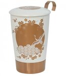 Tasse en porcelaine à double paroi avec infuseur komorebi blanc