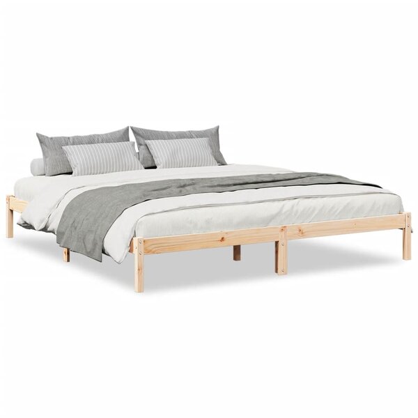 vidaXL Cadre de lit extra long sans matelas 180x220 cm bois massif pin