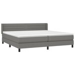 vidaXL Sommier à lattes de lit avec matelas Gris foncé 200x200cm Tissu
