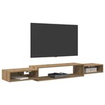 vidaXL Meuble TV mural Montage mural Chêne artisanal 180 x 28 x 21 cm