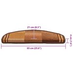 vidaXL Tapis d'escalier autoadhésifs 5 Pièces 65x21x4 cm Marron