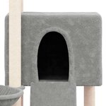 vidaXL Arbre à chat avec griffoirs en sisal Gris clair 96 cm