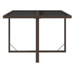 vidaXL Table de jardin Marron 109x107x74 cm Résine tressée et verre