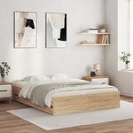 vidaXL Cadre de lit et tiroirs chêne sonoma 150x200 cm bois ingénierie