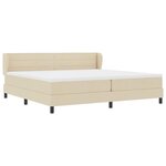 vidaXL Lit boxspring avec matelas Crème 200 x 200 cm tissu