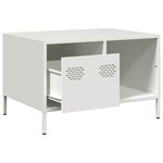 vidaXL Table basse blanc 68 5x50x43 5 cm acier laminé à froid
