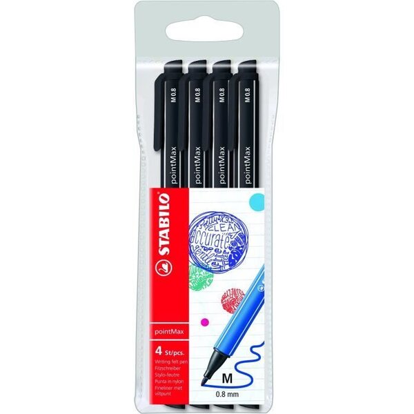 Pochette x 4 STABILO pointMax - noir