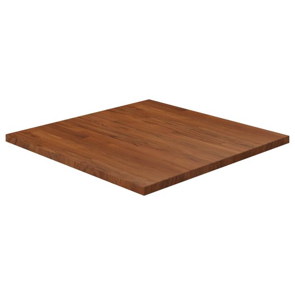vidaXL Dessus de table carré Marron foncé70x70x2 5cm Bois chêne traité