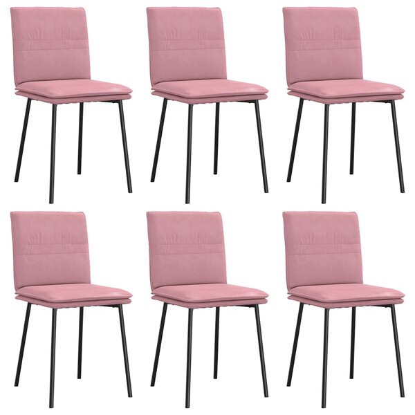 vidaXL Chaises à manger lot de 6 rose velours