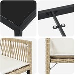 vidaXL Ensemble de salle à manger pour jardin 5 Pièces Beige polyrotin