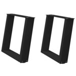 vidaXL Pieds de table basse en U  2 pièces  noir  50 x (42-43) cm  acier