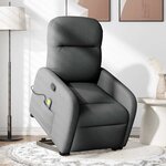 vidaXL Fauteuil de massage inclinable Gris foncé Tissu