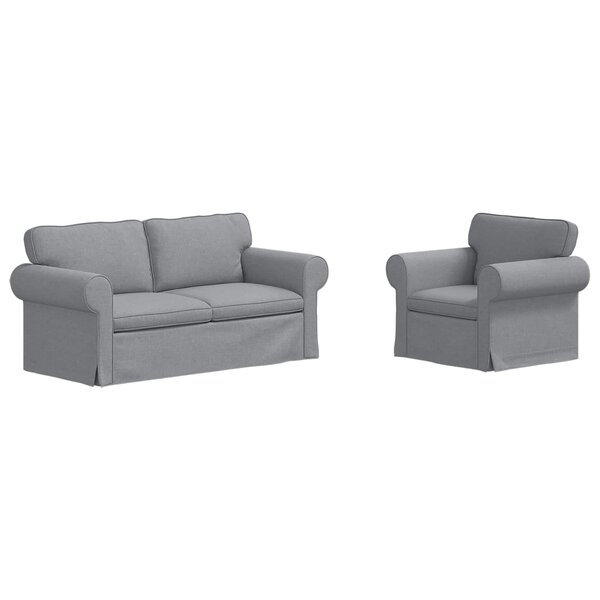 vidaXL Ensemble de Canapés 2 pc Gris clair tissu