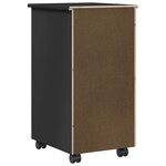 vidaXL Cabinet roulant Noir 34 x 39 x 65 5 cm Pin massif