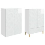 vidaXL Ensemble de Meubles 2 Pièces Blanc brillant Bois d'ingénierie
