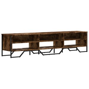 vidaXL Meuble TV chêne fumé 180x34x41 cm bois d'ingénierie