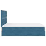 vidaXL Cadre de lit ottoman avec matelas bleu foncé 140x190 cm velours