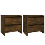 vidaXL Tables de chevet 2Pièces chêne fumé 45x34 5x44 5cm bois ingénierie