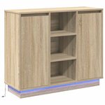 vidaXL Buffet LED Chêne Sonoma 90 x 32 x 75 cm Bois d'ingénierie