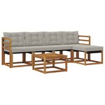 vidaXL Ensemble de canapés d'extérieur 6 pc Naturel et gris clair