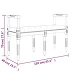 vidaXL Banc Gris foncé 110x40x70 cm Tissu