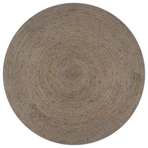 vidaXL Tapis fait à la main Jute Rond 150 cm Gris