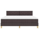vidaXL Lit box spring avec matelas et LED marron foncé 180x200 cm Tissu