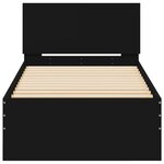 vidaXL Cadre de lit sans matelas avec lumières LED noir 75x190 cm