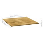 vidaXL Dessus de table Bois de chêne massif Carré 23 mm 70x70 cm