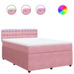 vidaXL Sommier à lattes de lit avec matelas Rose 160x200 cm Velours