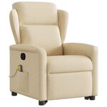 vidaXL Fauteuil inclinable de massage Crème Tissu
