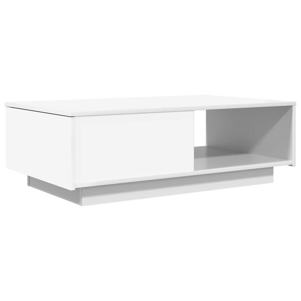 vidaXL Table basse avec tiroir Blanc 95 x 55 x 31 cm Bois d'ingénierie