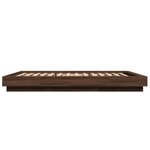 vidaXL Cadre de lit avec lumières LED chêne marron 135x190 cm