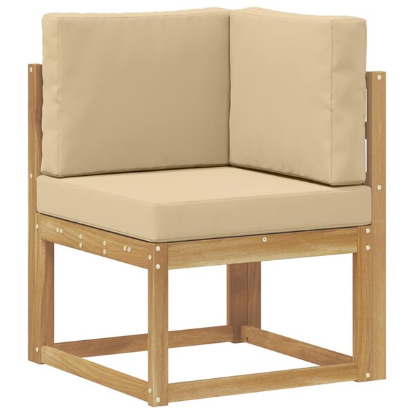 vidaXL Canapé d'angle extérieur Bois d'Acacia Massif Blanc