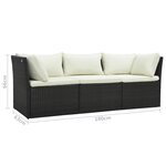 vidaXL Salon de jardin 4 Pièces avec coussins Résine tressée Marron