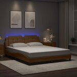 vidaXL Cadre de lit avec LED sans matelas cappuccino 160x200 cm