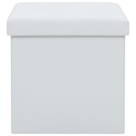 vidaXL Tabourets de rangement pliables lot de 2 blanc similicuir