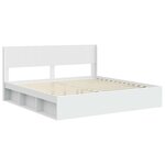 vidaXL Cadre de lit avec rangement et tête de lit Blanc 180 x 200 cm