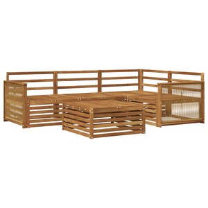 vidaXL Ensemble de canapés d'extérieur 5 Pièces Naturel