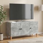 vidaXL Meuble TV Gris béton 99 x 34 5 x 50 cm Bois d'ingénierie
