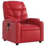 vidaXL Fauteuil de massage inclinable rouge similicuir