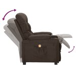 vidaXL Fauteuil de massage Marron foncé Tissu