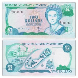 Billet de Collection 2 dollars 1997 Bermudes - Neuf - P40Aa
