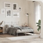 vidaXL Cadre de lit métal sans matelas et tête de lit blanc 120x200 cm