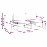 vidaXL Canapé de jardin 2 places avec coussins anthracite