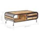 Vidaxl table basse 100 x 50 x 35 cm bois de manguier massif