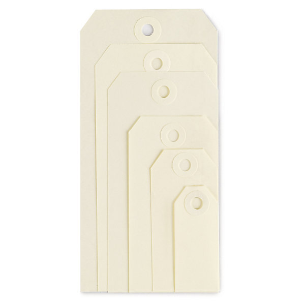Lot de 1000: étiquette américaine cartonnée beige sans attache 160x80 mm